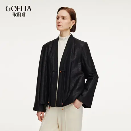 歌莉娅冬季新品18姆米龟纹香云纱桑蚕丝棉服1ECL7B040图片