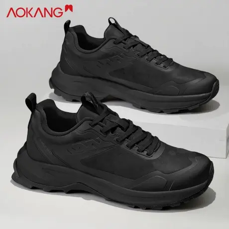 奥康减震轻便跑步鞋男鞋秋季新款皮面运动鞋新款秋季轻便回弹跑鞋图片