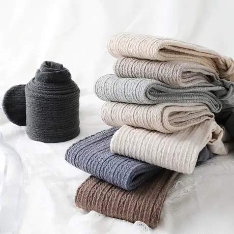 日系条纹打底裤女秋外穿打底袜春秋款显瘦燕麦色棉裤紧身秋裤薄款商品大图