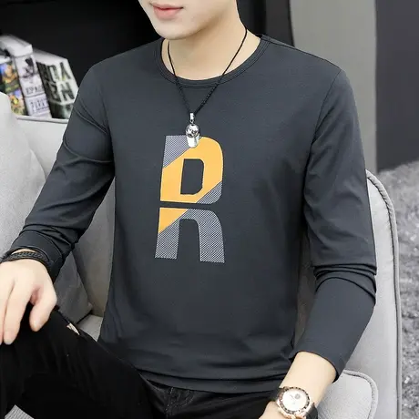 莫代尔长袖t恤男士秋装内搭上衣打底衫秋衣服男秋季外穿卫衣小衫商品大图