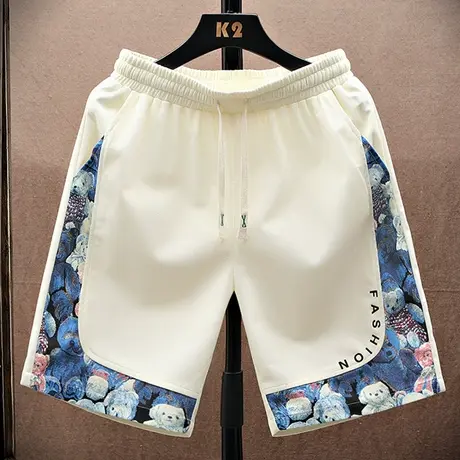 短裤男士外穿夏季薄款潮流休闲五分裤青少年宽松直筒潮牌运动中裤商品大图