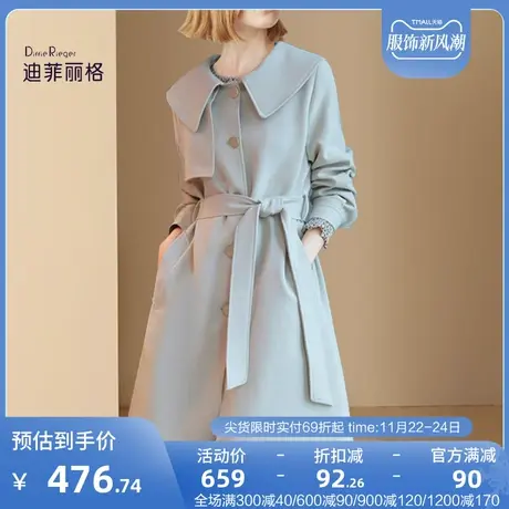 秋季高级感超好看洋气风衣外套女2023年新款设计感收腰大衣中长款图片