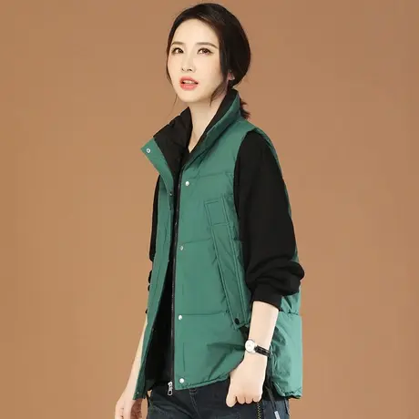 韩潮袭人2023冬季新款坎肩设计宽松百搭立领加厚保暖马甲外套女图片