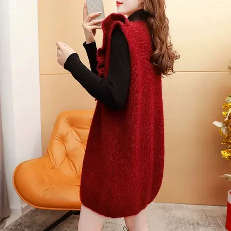 韩系慵懒风毛衣马甲女2024新款春季外穿宽松时尚洋气百搭马夹背心图片