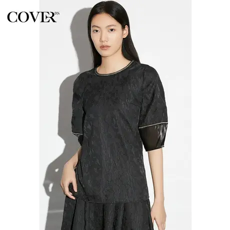COVER夏季立体欧根纱灯笼袖复古衬衫商品大图