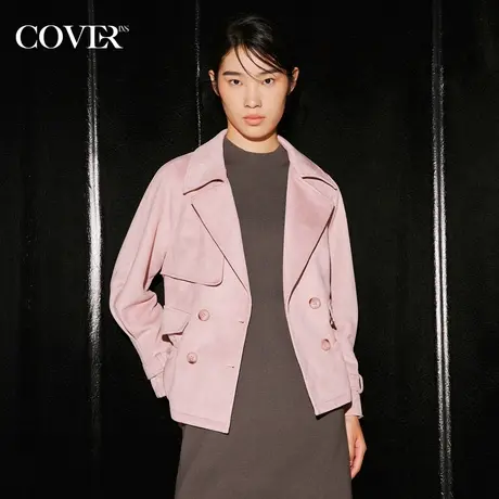 COVER冬季麂皮绒抽绳美拉德外套图片