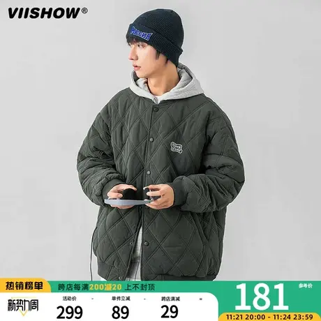 VIISHOW菱格棉衣秋冬季宽松休闲潮牌男生百搭外套春秋款男士棉服商品大图