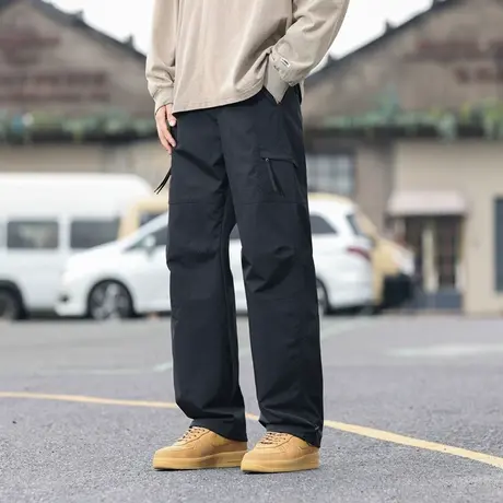 美式户外机能多口袋工装裤子男潮牌高街设计感百搭宽松直筒冲锋裤商品大图