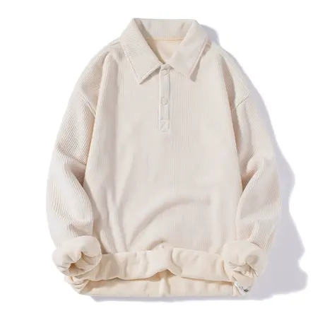 冬季加绒加厚Polo卫衣男翻领打底衫男帅气上衣服高级感美式休闲秋图片