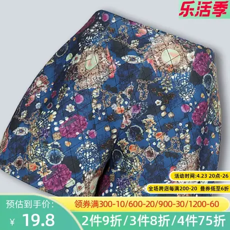 秋水伊人休闲短裤2022春季新款印花格子收腰阔腿户外沙滩裤FR1320图片