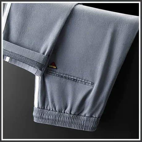 冰丝条纹校服裤子男生青少年学生夏款运动休闲裤男士夏季薄款男裤商品大图