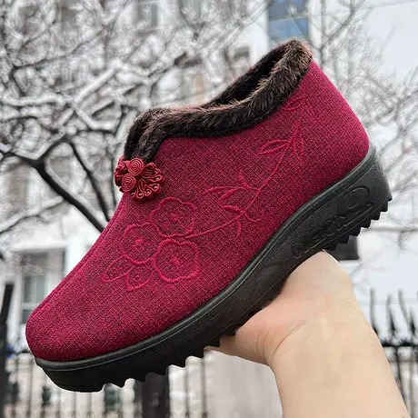 妈妈鞋子2023新款秋冬棉鞋奶奶鞋冬季加绒老人棉鞋老北京布鞋女款图片