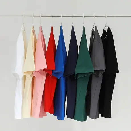 纯棉重磅基础款纯色短袖t恤女2023新款春夏宽松大码半袖百搭上衣商品大图