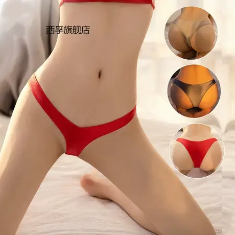 性感低腰轻盈透气油亮高弹内裤情趣内衣商品大图