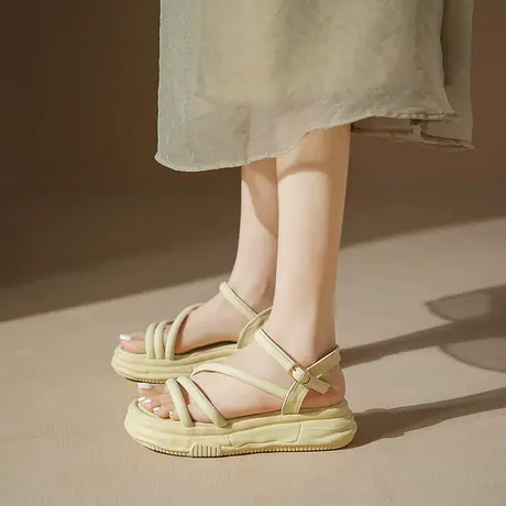 凉鞋女款2024新款夏季仙女风厚底女士复古百搭配裙子沙滩罗马鞋潮图片