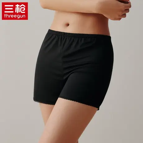 三枪女士莫代尔短裤蕾丝边平角四角内裤薄款凉感透气弹力安全裤图片