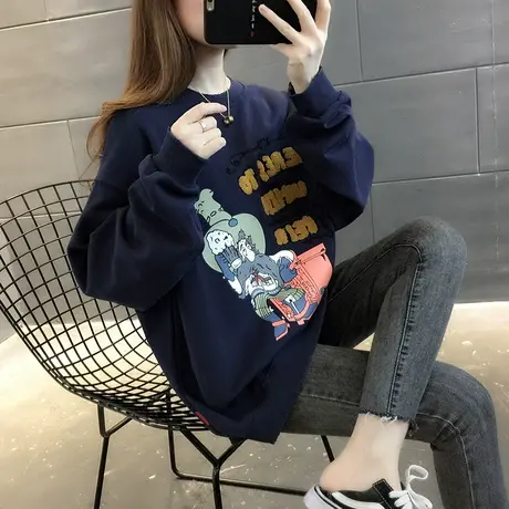 卫衣2023年新款女装韩版秋冬季秋款秋装宽松女士加绒外套爆款上衣图片