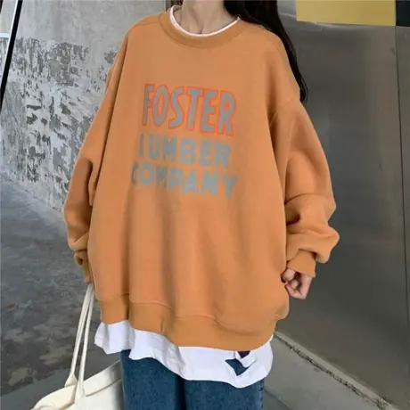 假两件卫衣女2021宽松韩版ins上衣bf慵懒风春秋薄款oversize外套商品大图