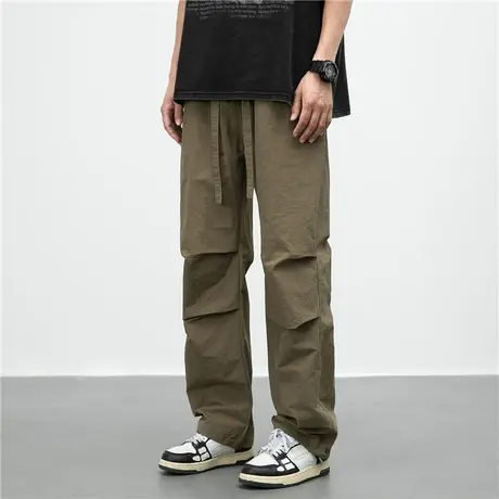 秋大码冲锋裤降落伞兵裤男夏季机能速干工装裤子直筒抽绳休闲长裤商品大图