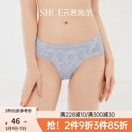 茜施尔性感蕾丝女士内裤中低腰包臀三角内裤薄款透气舒适小裤女商品大图