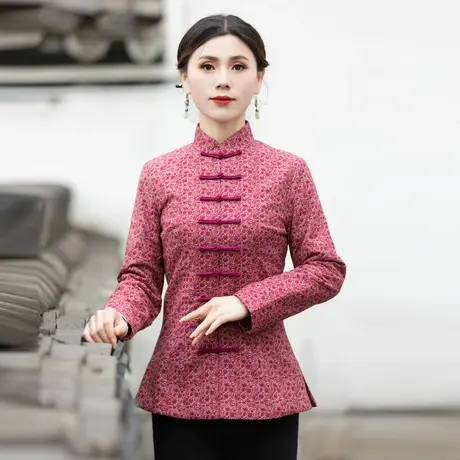 筠雅唐装上衣女冬季棉衣加厚夹棉旗袍新中式民族风棉袄外套23J631商品大图