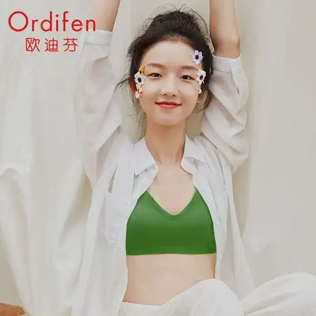 欧迪芬运动内衣女薄款无痕无钢圈时尚舒适小胸聚拢薄款无痕美背商品大图