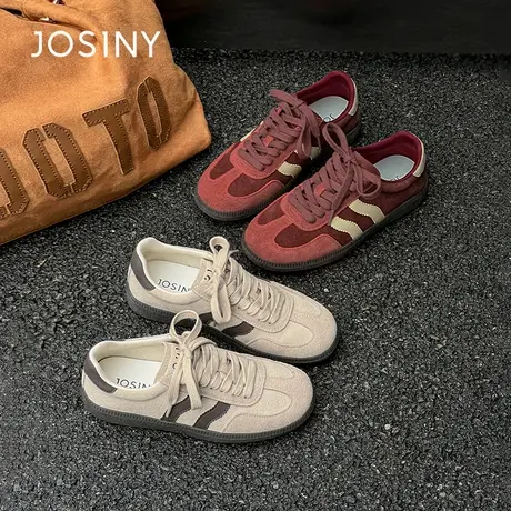 卓诗尼安可拉红德训鞋复古红色板鞋2025新款秋季女鞋子平底休闲鞋商品大图