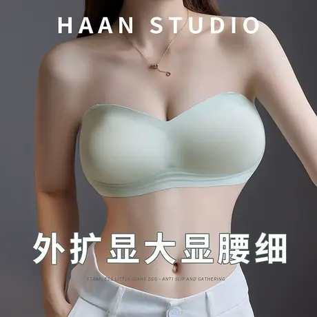 外扩无肩带内衣女防滑聚拢小胸显大隐形加厚胸垫裹胸贴抹胸文胸罩商品大图