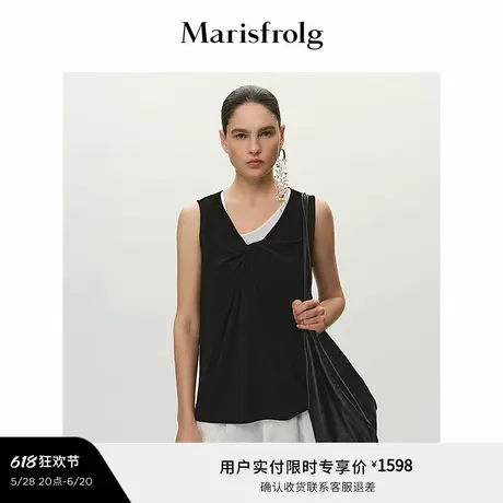 【精简衣橱】Marisfrolg玛丝菲尔2025夏新款不规则假两件叠穿吊衫商品大图