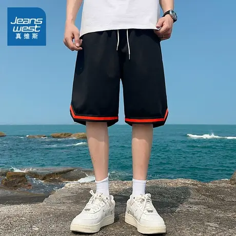 WX真维斯男款2025夏季新款宽松舒适运动潮酷个性美式帅男装短裤图片