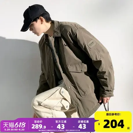 唐狮2025冬新款棉衣男士翻领夹棉外套青少年学生短款黑色棉服潮yc图片