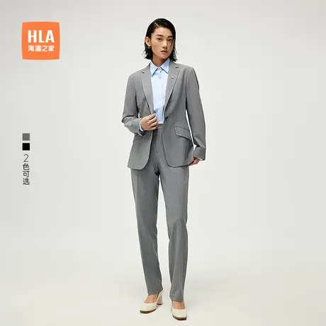 HLA/海澜之家平驳领西服套装25春夏新胸针点缀通勤风干练套西女装商品大图