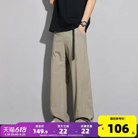 唐狮冰丝裤子夏季薄款男裤2025新款凉感宽松直筒速干裤休闲裤GAT商品大图