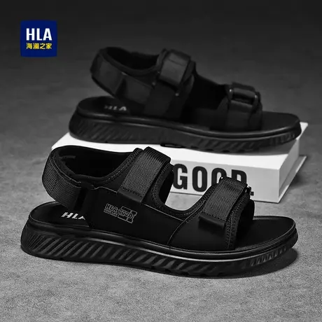 HLA/海澜之家男鞋新款夏季沙滩鞋耐磨舒适休闲透气软底凉拖鞋两穿商品大图