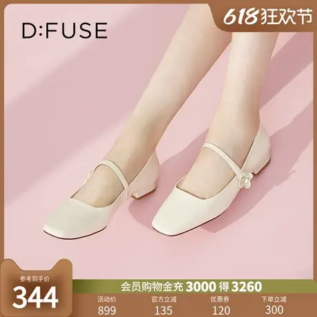 DFuse迪芙斯春季新款漆皮方头低跟玛丽珍平底单鞋DF31111287图片