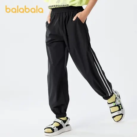 巴拉巴拉童装男童休闲裤儿童裤子夏装中大童女童运动长裤撞色潮酷商品大图