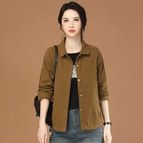 韩潮袭人秋冬新款洋气休闲棒球服加厚夹棉工装短外套女棉衣棉服商品大图