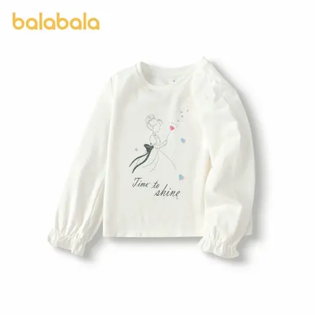 巴拉巴拉童装儿童长袖T恤2024秋女童花苞袖甜美上衣图片