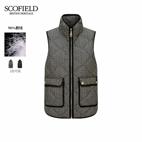Scofield女装90鹅绒轻休闲立领羽绒背心菱格绗缝2025冬季新品图片