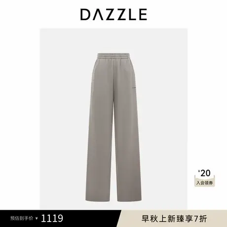DAZZLE 地素裤冬季深卡其色绵羊毛混纺运动长裤休闲裤商品大图