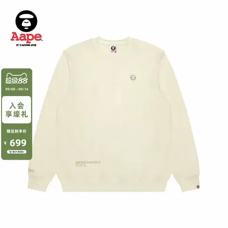 Aape旗舰店男装秋冬小标徽章休闲简约圆领卫衣C348XXP商品大图