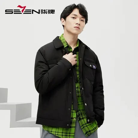 柒牌清仓潮牌SVNMDN工装羽绒服男款时尚休闲帅气保暖翻领鸭绒外套图片