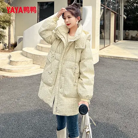 【双十一预售】鸭鸭羽绒服女2023年秋冬新款中长连帽韩版外套Y图片