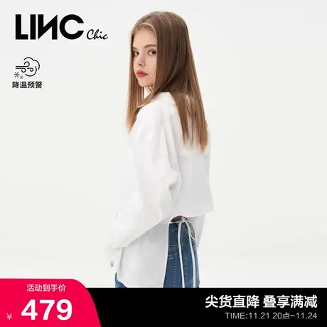 LINCCHIC金羽杰衬衫2023新款女长袖设计感白衬衫女上衣S231SH054Y商品大图