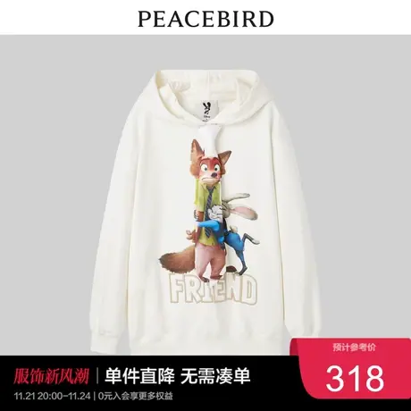 【商场同款】太平鸟疯狂动物城联名2023年春季领带连帽卫衣奥莱图片