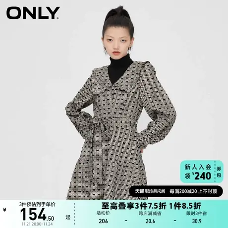 ONLY奥莱夏季气质收腰显瘦蝴蝶植绒印花连衣裙女图片