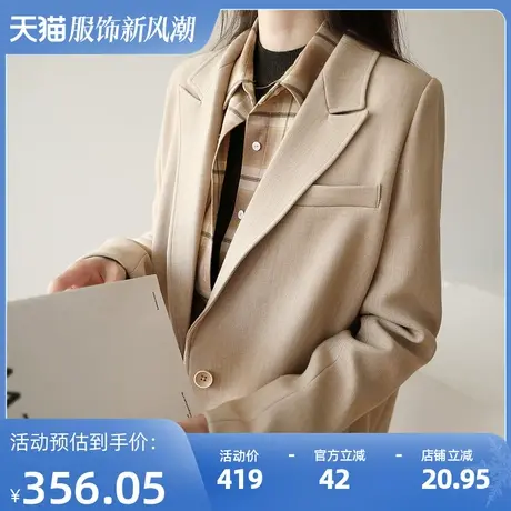 【清仓到手仅需99】毛呢西装外套女英伦风加厚小西服上衣小众休闲商品大图