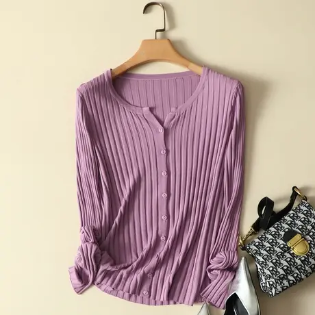 春装2024年新款女装短款慵懒针织开衫上衣洋气毛衣外套薄款潮爆款商品大图