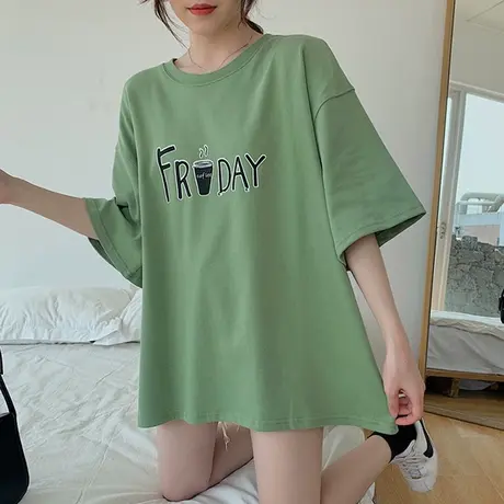 2025夏季新款潮ins短袖t恤女学生宽松半袖港风chic上衣欧货打底衫商品大图