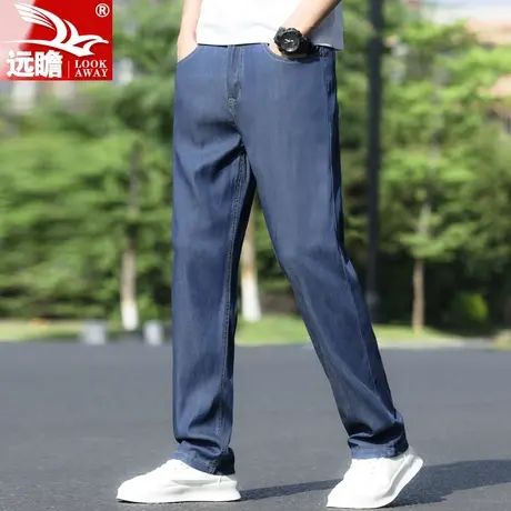冰丝牛仔裤男夏季薄款男裤男士天丝休闲裤子夏天宽松直筒长裤男款图片